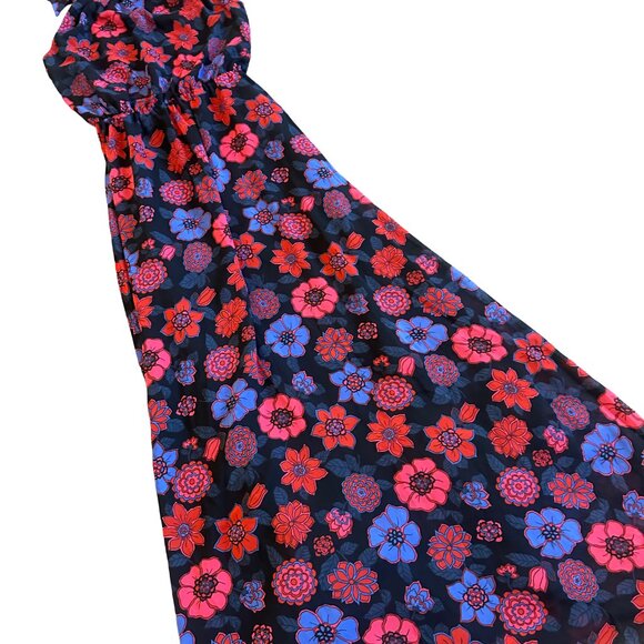 Modcloth Illuminated Elegance Floral Print Maxi Dress Halter Neck Size Small NWT - Picture 5 of 12